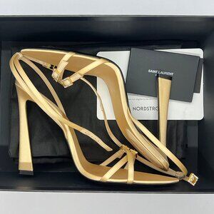 YSL Saint Laurent Lila Sandals In Crepe Satin Size 41 New With 2 Bags and a YSL